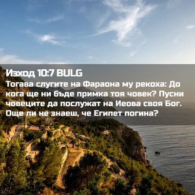Picture 02 - Изход 10:7 BULG - Тогава слугите на Фараона - Bible Verse Picture