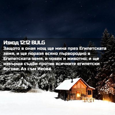 Picture 02 - Изход 12:12 BULG - Защото в оная нощ ще мина - Bible Verse Picture
