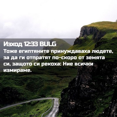 Picture 02 - Изход 12:33 BULG - Тоже египтяните - Bible Verse Picture