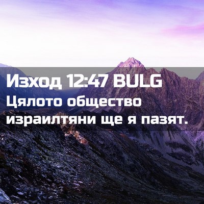 Picture 02 - Изход 12:47 BULG - Цялото общество - Bible Verse Picture