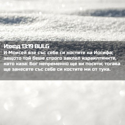 Picture 02 - Изход 13:19 BULG - И Моисей взе със себе си - Bible Verse Picture