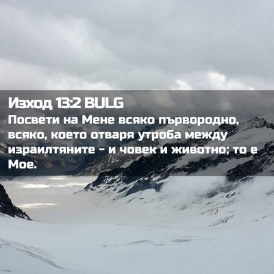 Picture 02 - Изход 13:2 BULG - Посвети на Мене всяко - Bible Verse Picture