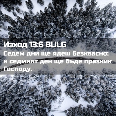 Picture 02 - Изход 13:6 BULG - Седем дни ще ядеш - Bible Verse Picture