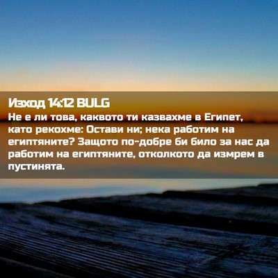 Picture 02 - Изход 14:12 BULG - Не е ли това, каквото ти - Bible Verse Picture