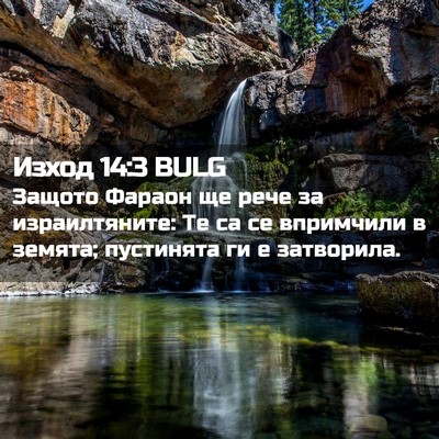 Picture 02 - Изход 14:3 BULG - Защото Фараон ще рече за - Bible Verse Picture