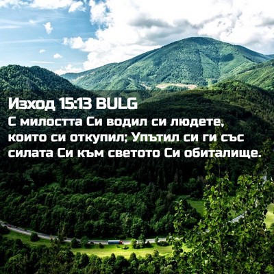Picture 02 - Изход 15:13 BULG - С милостта Си водил си - Bible Verse Picture