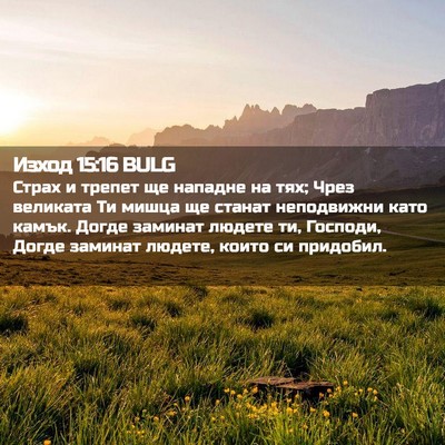Picture 02 - Изход 15:16 BULG - Страх и трепет ще нападне - Bible Verse Picture