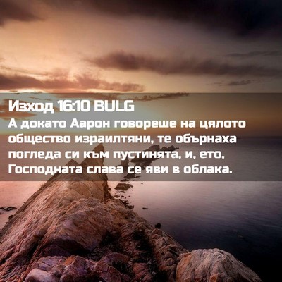 Picture 02 - Изход 16:10 BULG - А докато Аарон говореше на - Bible Verse Picture