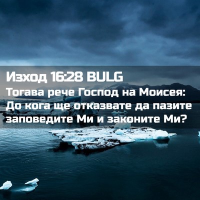 Picture 02 - Изход 16:28 BULG - Тогава рече Господ на - Bible Verse Picture