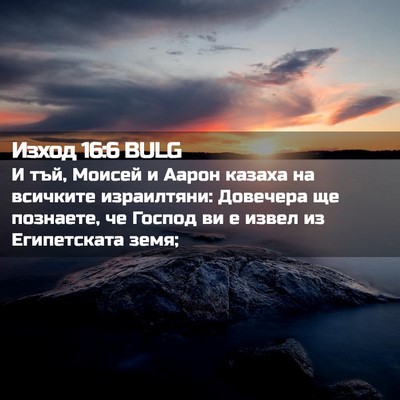 Picture 02 - Изход 16:6 BULG - И тъй, Моисей и Аарон - Bible Verse Picture