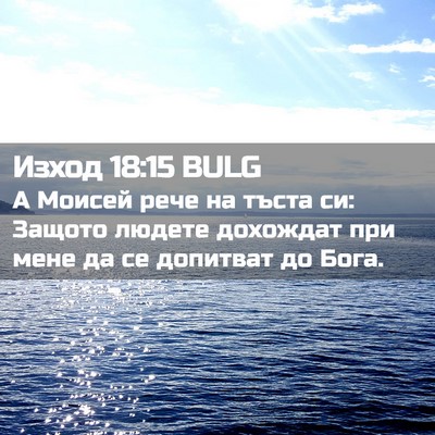 Picture 02 - Изход 18:15 BULG - А Моисей рече на тъста си: - Bible Verse Picture
