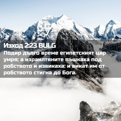Picture 02 - Изход 2:23 BULG - Подир дълго време - Bible Verse Picture