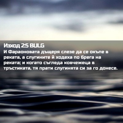 Picture 02 - Изход 2:5 BULG - И Фараоновата дъщеря слезе - Bible Verse Picture