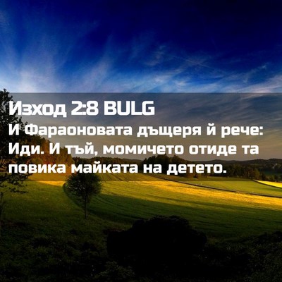 Picture 02 - Изход 2:8 BULG - И Фараоновата дъщеря й - Bible Verse Picture