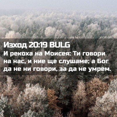 Picture 02 - Изход 20:19 BULG - И рекоха на Моисея: Ти - Bible Verse Picture
