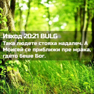 Picture 02 - Изход 20:21 BULG - Така людете стояха - Bible Verse Picture