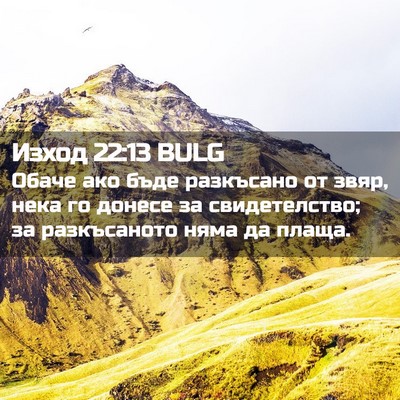 Picture 02 - Изход 22:13 BULG - Обаче ако бъде разкъсано - Bible Verse Picture