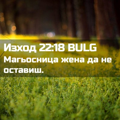 Picture 02 - Изход 22:18 BULG - Магьосница жена да не - Bible Verse Picture