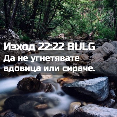 Picture 02 - Изход 22:22 BULG - Да не угнетявате вдовица - Bible Verse Picture