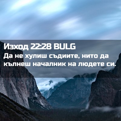 Picture 02 - Изход 22:28 BULG - Да не хулиш съдиите, нито - Bible Verse Picture
