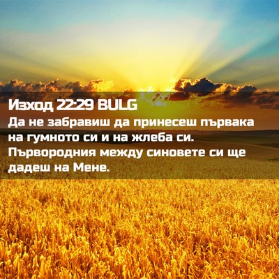 Picture 02 - Изход 22:29 BULG - Да не забравиш да принесеш - Bible Verse Picture