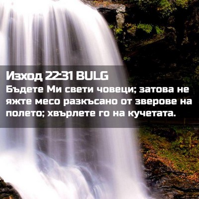 Picture 02 - Изход 22:31 BULG - Бъдете Ми свети човеци; - Bible Verse Picture