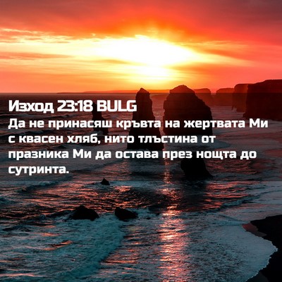 Picture 02 - Изход 23:18 BULG - Да не принасяш кръвта на - Bible Verse Picture