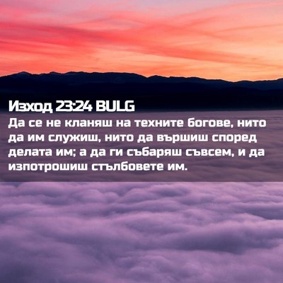 Picture 02 - Изход 23:24 BULG - Да се не кланяш на техните - Bible Verse Picture