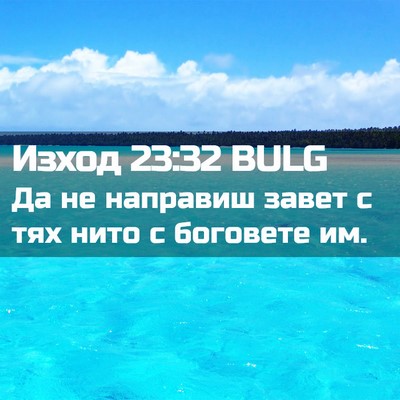 Picture 02 - Изход 23:32 BULG - Да не направиш завет с тях - Bible Verse Picture