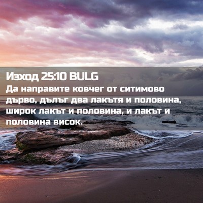 Picture 02 - Изход 25:10 BULG - Да направите ковчег от - Bible Verse Picture