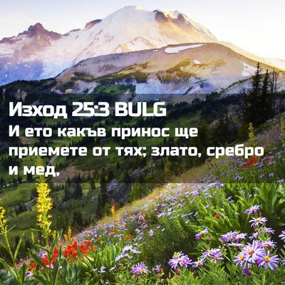 Picture 02 - Изход 25:3 BULG - И ето какъв принос ще - Bible Verse Picture