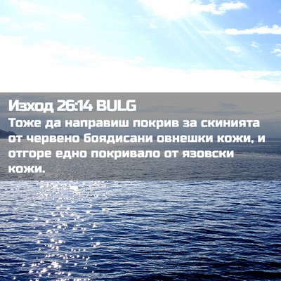 Picture 02 - Изход 26:14 BULG - Тоже да направиш покрив за - Bible Verse Picture