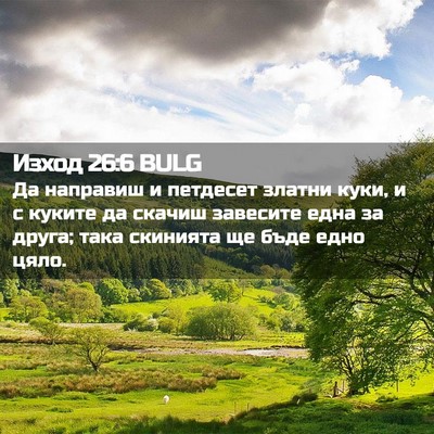 Picture 02 - Изход 26:6 BULG - Да направиш и петдесет - Bible Verse Picture