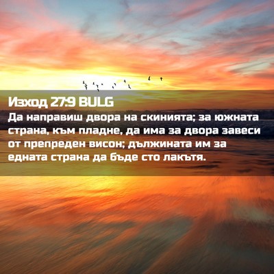 Picture 02 - Изход 27:9 BULG - Да направиш двора на - Bible Verse Picture