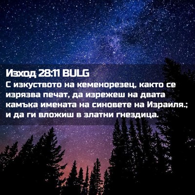 Picture 02 - Изход 28:11 BULG - С изкуството на - Bible Verse Picture