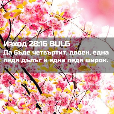Picture 02 - Изход 28:16 BULG - Да бъде четвъртит, двоен, - Bible Verse Picture