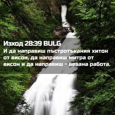 Picture 02 - Изход 28:39 BULG - И да направиш - Bible Verse Picture