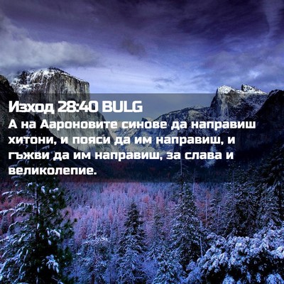 Picture 02 - Изход 28:40 BULG - А на Аароновите синове да - Bible Verse Picture