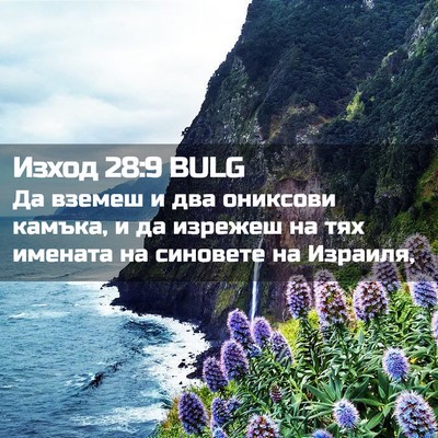 Picture 02 - Изход 28:9 BULG - Да вземеш и два ониксови - Bible Verse Picture
