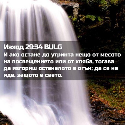 Picture 02 - Изход 29:34 BULG - И ако остане до утринта - Bible Verse Picture