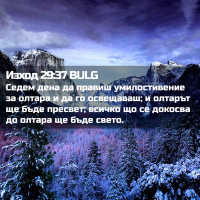 Picture 02 - Изход 29:37 BULG - Седем дена да правиш - Bible Verse Picture