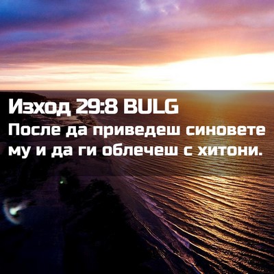 Picture 02 - Изход 29:8 BULG - После да приведеш синовете - Bible Verse Picture