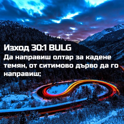 Picture 02 - Изход 30:1 BULG - Да направиш олтар за - Bible Verse Picture