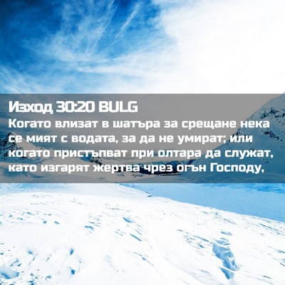 Picture 02 - Изход 30:20 BULG - Когато влизат в шатъра за - Bible Verse Picture