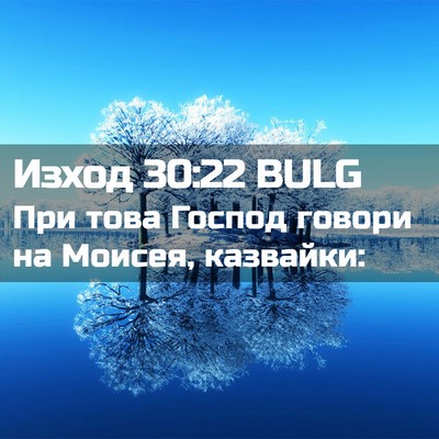 Picture 02 - Изход 30:22 BULG - При това Господ говори на - Bible Verse Picture