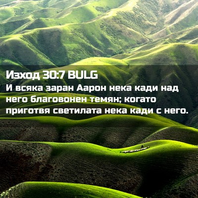 Picture 02 - Изход 30:7 BULG - И всяка заран Аарон нека - Bible Verse Picture