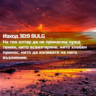 Picture 02 - Изход 30:9 BULG - На тоя олтар да не принасяш - Bible Verse Picture