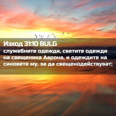 Picture 02 - Изход 31:10 BULG - служебните одежди, светите - Bible Verse Picture