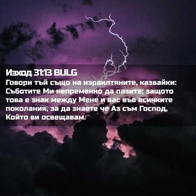 Picture 02 - Изход 31:13 BULG - Говори тъй също на - Bible Verse Picture
