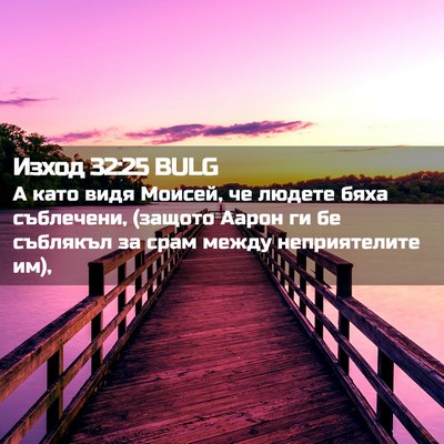 Picture 02 - Изход 32:25 BULG - А като видя Моисей, че - Bible Verse Picture